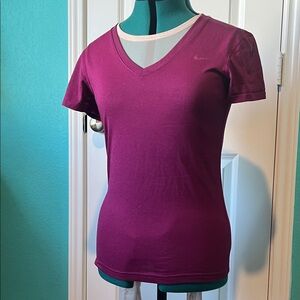 Nike Women's Magenta V-Neck Tee